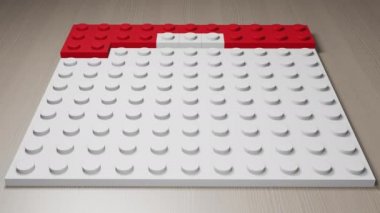 Bloklardan yapılmış İsviçre bayrağı.