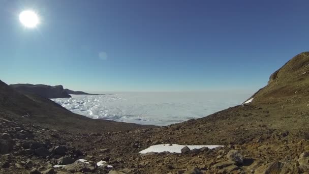 Paysage rivages glacés en Antarctique. — Video