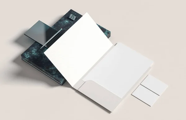 Huisstijl Briefpapier Modelleren Geïsoleerd Moderne Stijl Achtergrond Mock Voor Brandmerken — Stockfoto