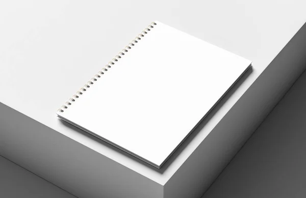 Spiraal Bindmiddel Notebook Mock Geïsoleerd Moderne Witte Achtergrond Illustratie — Stockfoto