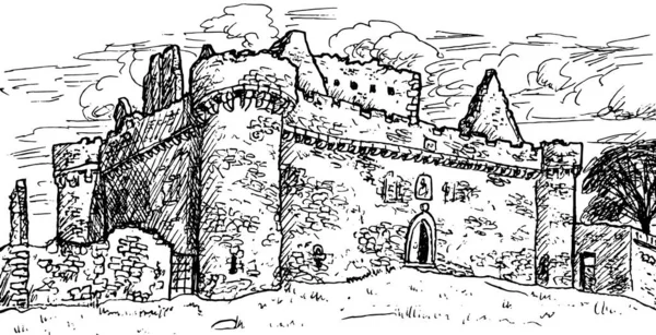 Craigmillar Castle 정면에 빌딩과 스코틀랜드의 수도입니다 북부에 잉크로 — 스톡 사진