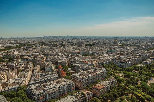 Skyline Und Gebäude Einem Sonnigen Tag Vom Eiffelturm Paris Aus — Stockfoto