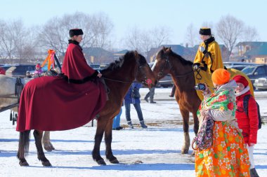 Horsewomen Rus asil elbiseli