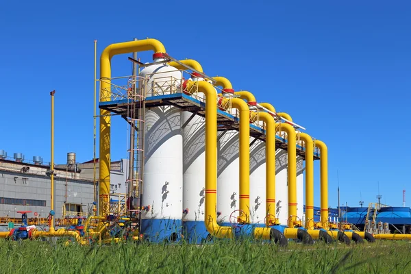 Gas pipeline design against the sky — Stock Photo, Image