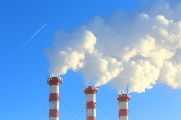 The smoking boiler room pipes