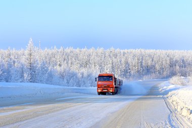 Sibirya'da kış yol
