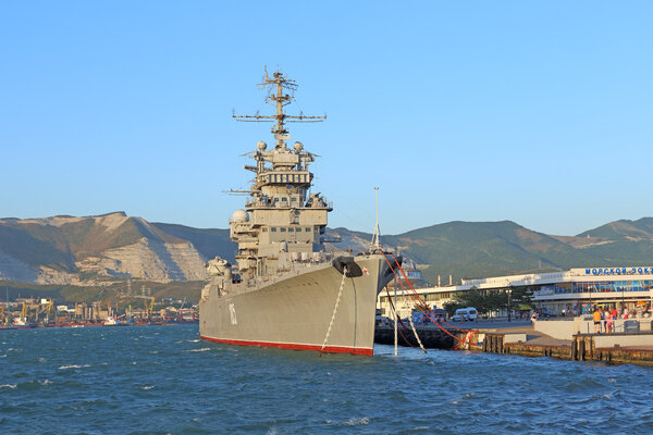 The warship in the port of Novorossiysk