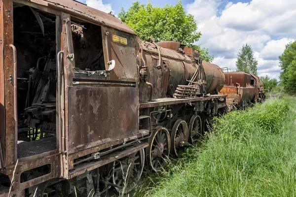 Alter Zug auf dem Abstellgleis — Stockfoto