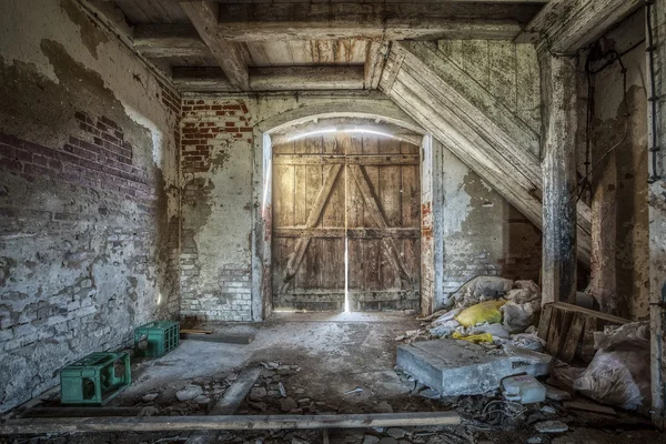 Interior of an old barn — Stock Photo, Image