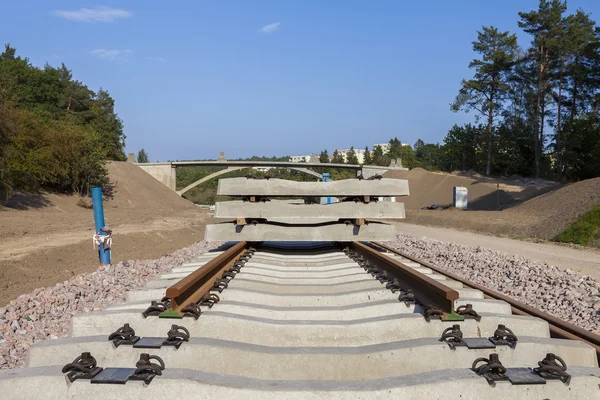 Construction of a new railway line — Stock Photo, Image