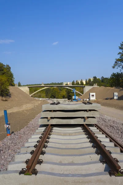 Construction of a new railway line — Stock Photo, Image