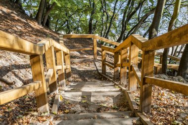 Turist izinde Ahşap merdiven