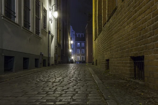 Old city at night - Gdansk, Poland — Stock Photo, Image