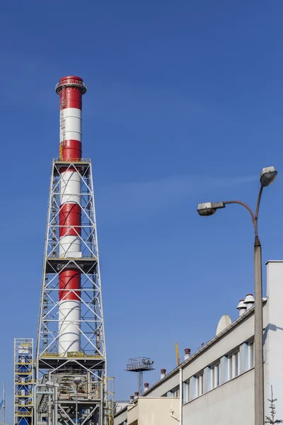 The new chimney built in CHP plant — Stock Photo, Image