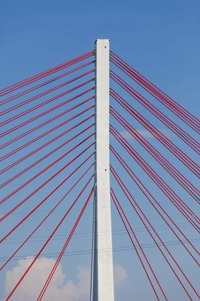 A fragment of cable-stayed bridge — Stock Photo, Image