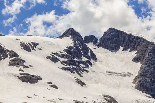 Italian Dolomites covered with snow in summer — Stock Photo, Image