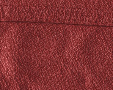 kırmızı deri doku closeup, dikiş
