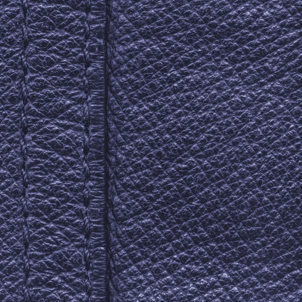 Textyre couro azul, costura . — Fotografia de Stock
