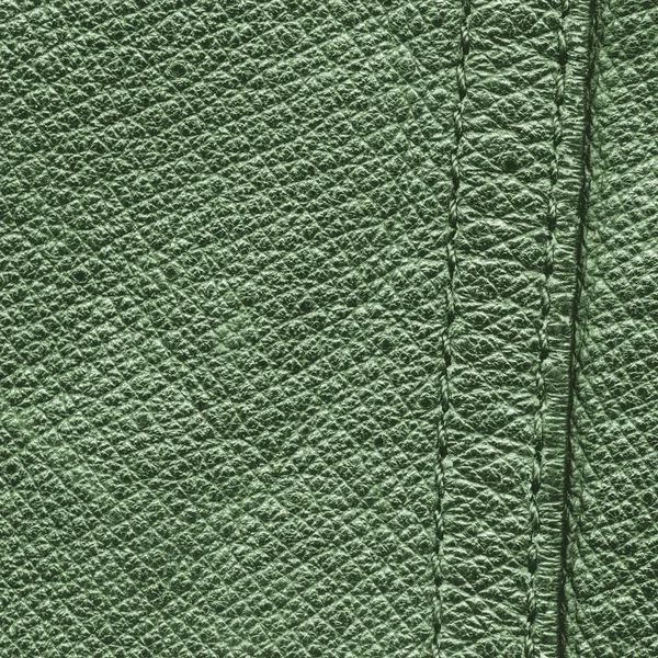 Dark gray leather texture or background, seam, stitches — Stock Photo, Image