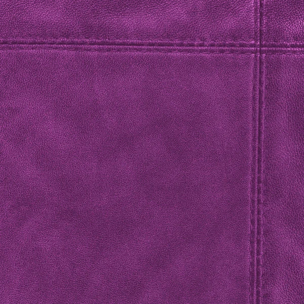 Textura de cuero violeta decorada con costuras —  Fotos de Stock