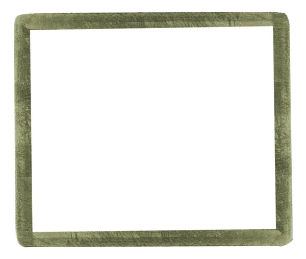 Quadro de madeira verde isolado no branco — Fotografia de Stock