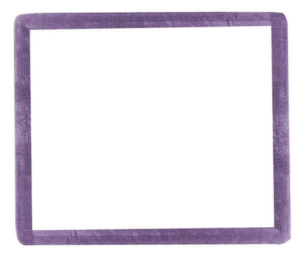 Malované fialový dřevěný rám izolovaných na bílém — Stock fotografie