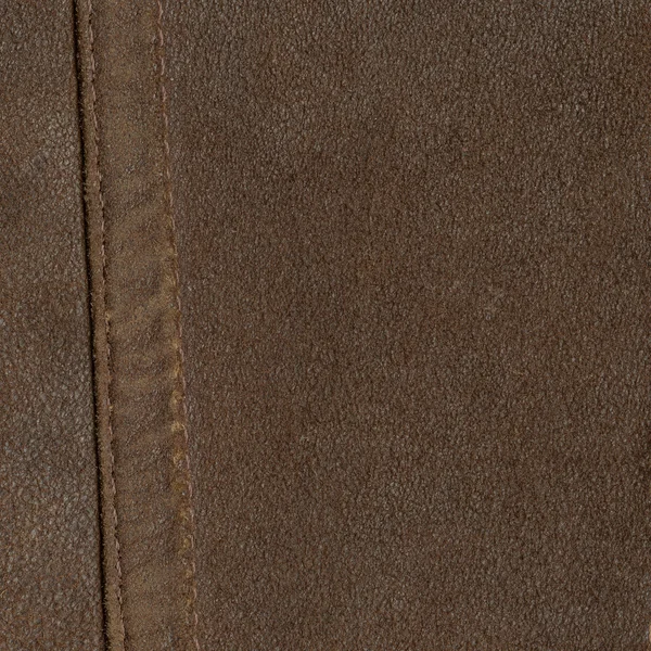 Textura de cuero marrón, costura —  Fotos de Stock