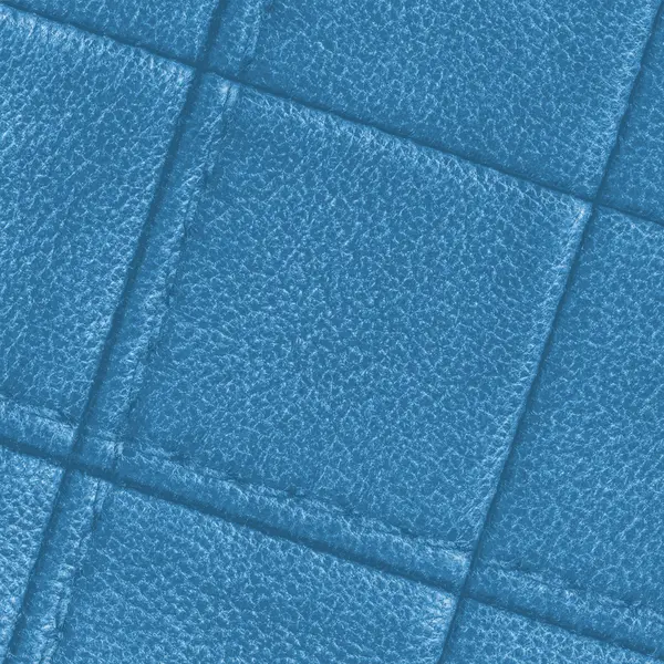 Blauer Lederhintergrund mit Nähten verziert — Stockfoto