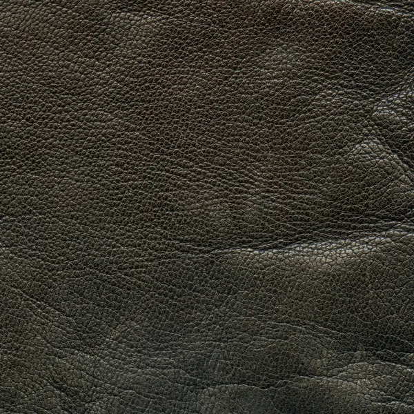 Dark brown crumpled leather background — Stock Photo, Image