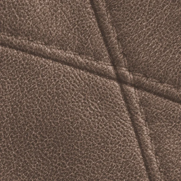 Texture cuir marron, coutures — Photo