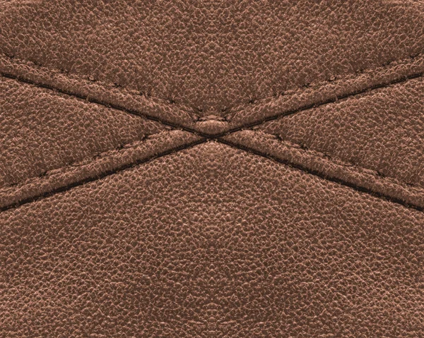Textura de couro marrom, costuras — Fotografia de Stock