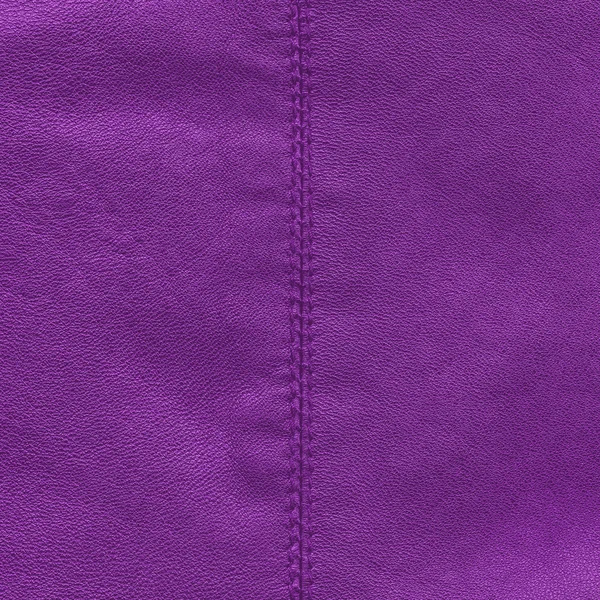 Texture cuir violet, couture — Photo