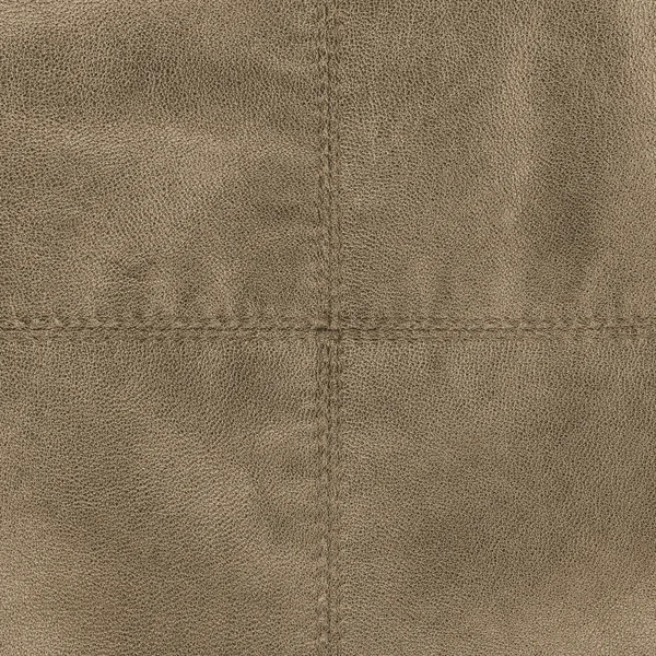 Bruin leder texture, naden — Stockfoto