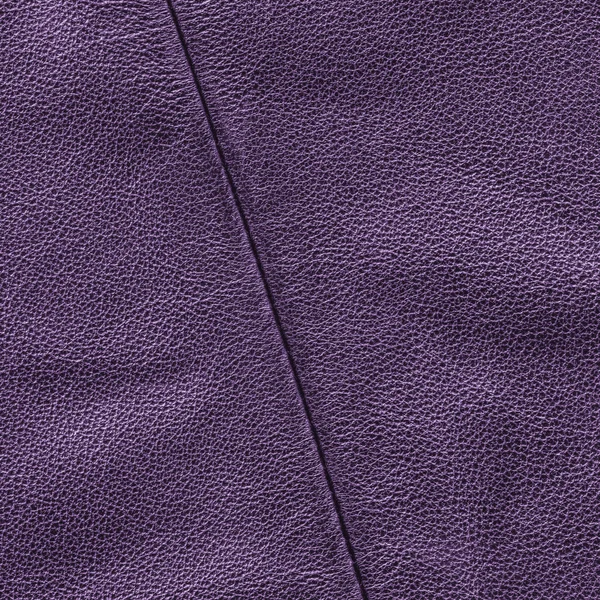 Violet läder texture som bakgrund, söm — Stockfoto