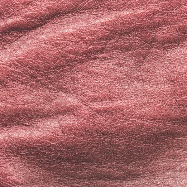 Crumpled red leather texture or background — Stock Photo, Image