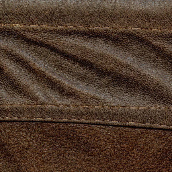 Texture ou fond de cuir brun froissé — Photo