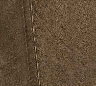 kahverengi deri doku ve dikiş