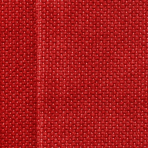 Fundo têxtil vermelho decorado com costura — Fotografia de Stock