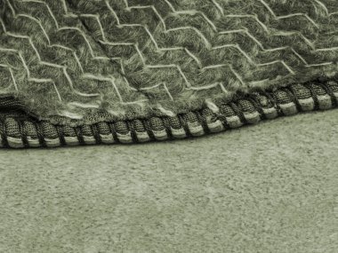 koyun derisi palto yanlış tarafında yeşil parça boyalı 