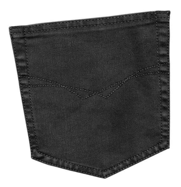 Black jeans back pocket isolated on white background — Stock Photo, Image