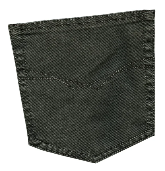 Gray-green jeans back pocket isolated — Stock Photo, Image