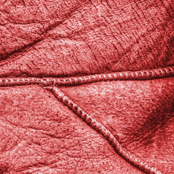 Målade röda fragment av fel sida av fårskinn — Stockfoto