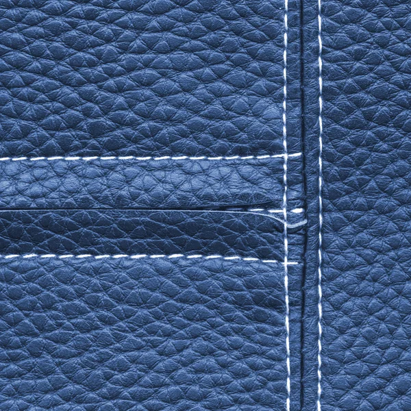Fragment of female jacket as blue leather background — Stock Photo, Image