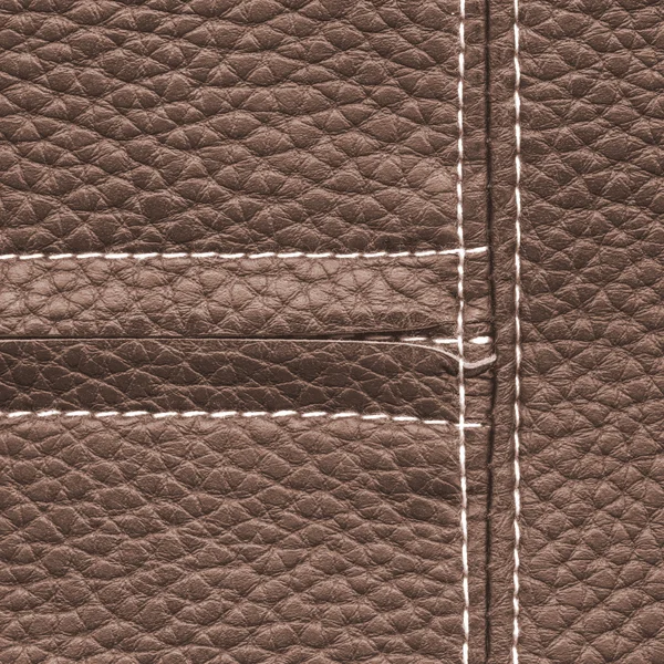 Fragment of female jacket as brown leather background — Stock Photo, Image