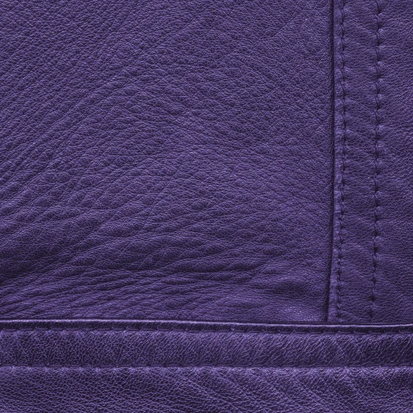 Fond en cuir violet décoré de coutures — Photo