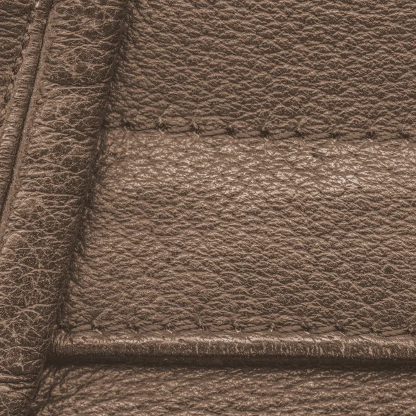 Light brown leather texture or background,seams — Stock Photo, Image