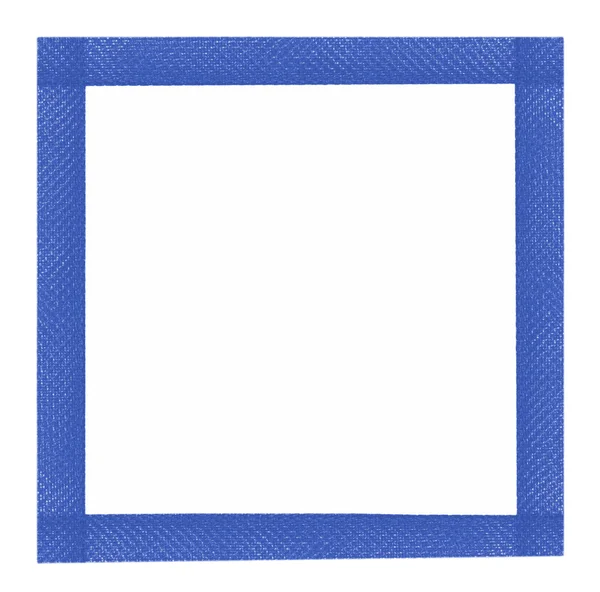 Blue synthetic material frame isolated on white — Stock Photo, Image