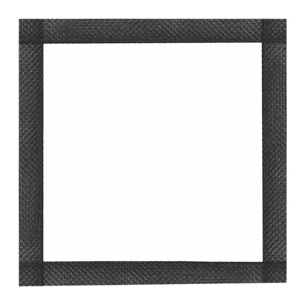 Black synthetic material frame isolated on white — Stock Photo, Image
