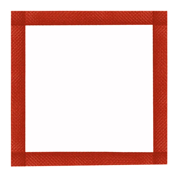Red synthetic material frame isolated on white — Stock Photo, Image