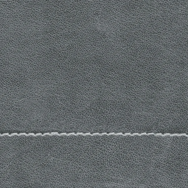 Fondo de cuero gris, costura, puntadas —  Fotos de Stock